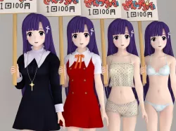 Zange anime girl pose 01 3D model