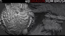 Zbrush - Dragon VDM Brush 3D model