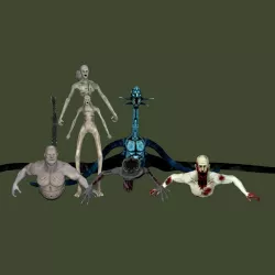 Zombie Mutant Pack Low-poly  3D model