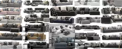 10 models sofas Poliform Minotti Boconcept Ikea 3D model