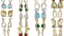 300 Women earrings 3dm render detail bulk collection  