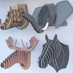 3D Puzzle Trophy Head Collection 3D model