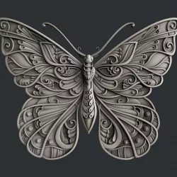 3d STL models for CNC router and 3d printer butterfly 3D model