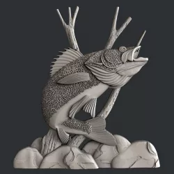 3d STL models for CNC router and 3d printer fish 3D model