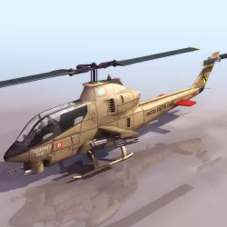 AH12 HELICOPTER Low-poly  3D model