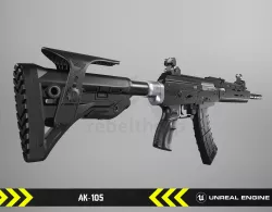 AK105 - Animated FPS Weapon for Unreal Engine Low-poly  3D model