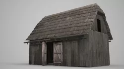 Ancient building rural warehouse farmhouse Low-poly  3D model