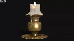 Antique Candle Stand - PBR Low-poly  3D model