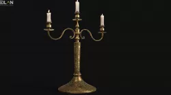 Antique Candle Tree - PBR Low-poly  3D model