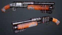 Apocalyptic Shotgun Low-poly  3D model