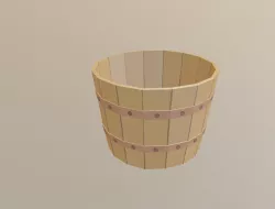 Apple Basket Low-poly  3D model