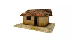 Asian Vilagers Hut with Bamboo Wall Low-poly  3D model