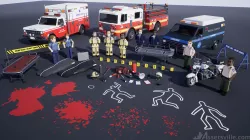 Assetsville 911 First Responders Low-poly  3D model