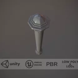 Barrier Bollard pack 3 Gray v1 Low-poly  3D model