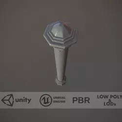 Barrier Bollard pack 3 Gray v2 Low-poly  3D model