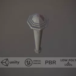 Barrier Bollard pack 3 Gray v3 Low-poly  3D model