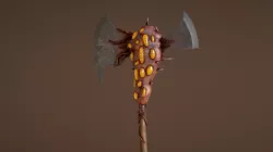 Battle Axe with Organic Alien Growth  Low-poly  3D model