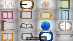  Belt Buckles Pack 3D Model Collection