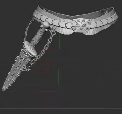 belt with a dagger 3D model