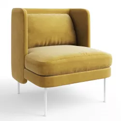 Bloke Velvet Lounge Chair 3D model
