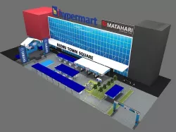 Booth stage and tent bazaar carnival 3D model