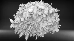 Bouquet roses 3d stl models for artcam and aspire 3D model