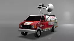 Broadcasting Van Low-poly  3D model