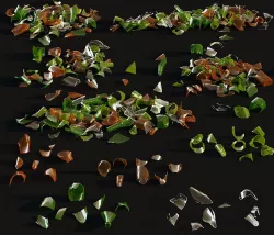 Broken glass Low-poly  3D model