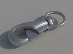 Carabiner with a safety closure Low-poly  3D model