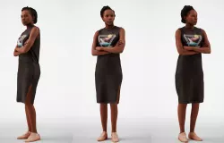 Caroline 02 Woman standing casual oufit arms crossed 3D model