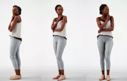 Caroline 05 Woman in casual Jeans outfit posing 3D model