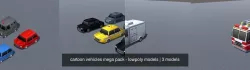 cartoon vehicles mega pack - lowpoly models 3D Model Collection