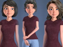 CARTOON WOMAN - MOM RIGGED 3D model