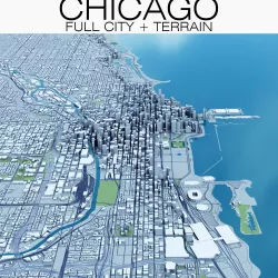 Chicago with Terrain 3D model