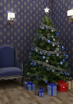 christmas tree blue 3D model