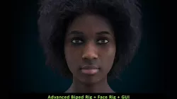 Cinematic Female 002 - Advanced Body Rig - Face Rig - GUI Low-poly  3D model