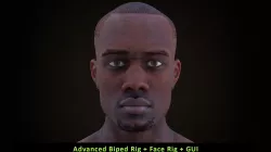 Cinematic Male 002 - Advanced Body Rig - Face Rig - GUI Low-poly  3D model