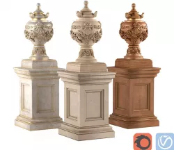 Classic vase for decoration of the facade and interior 3D model