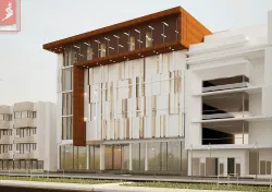 comercial modern building muilty store  3D model