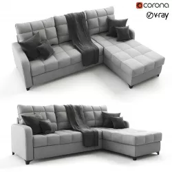 Corner gray sofa bed Valery 3D model