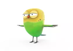 Cute parrot little bird Low-poly  3D model