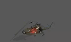 destroyed helicopter Low-poly  3D model