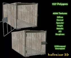 Dog Cage - 2 Models - PBR - Textured Low-poly  3D model
