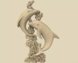 Dolphins in Love  3d Stl  3D model