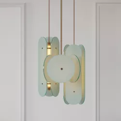 Douglas and Bec - Arc Pendant Bronze and Opal White 3D Model 3D model