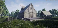Enterable Medieval House Basic Low-poly  3D model