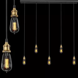 FACTORY FILAMENT BARE BULB RECTANGULAR PENDANT 3D model
