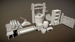 Farm Tools Low-poly  3D model