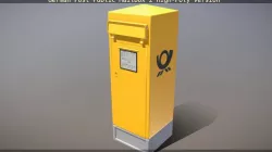 German Post Public Mailbox 2 High-Poly Version  3D model