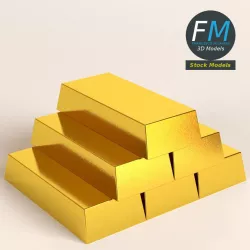 Gold bars 3D model